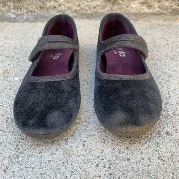 CIENTA Velvet Mary Jane Shoes Girls 28 10 Black Velour Shoe Flats Toddler Girl - Picture 3 of 8